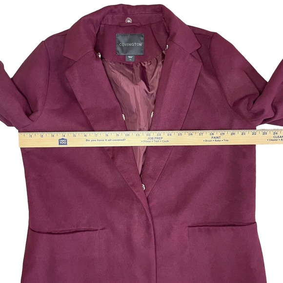 Covington Missy Fur Lapel Coat Half Button Closure Fig Women's Size Large NWT - Picture 8 of 11